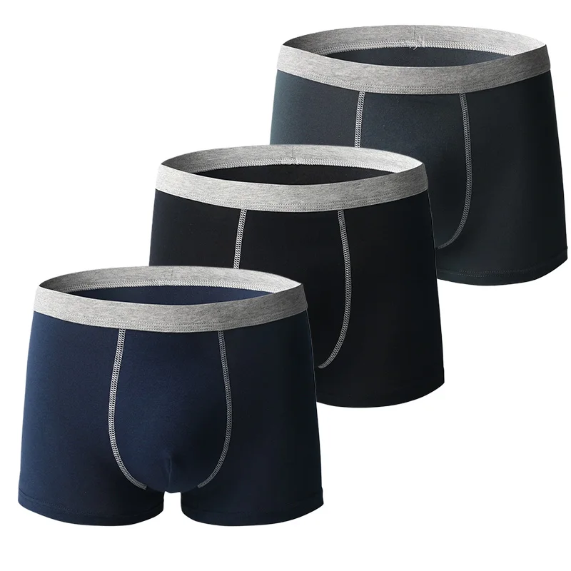 3-Pack Boys Boxer Briefs Breathable Teens Underwear High Quality Cotton Panties Elastic Teenagers Boxers Shorts Solid Knickers