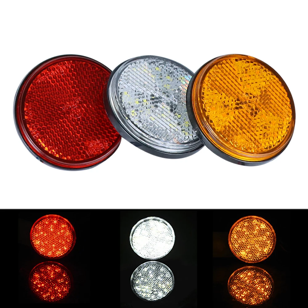 12V Auto Motorcycle Round Tail Lights/Turn Singal Light/ATV LED Reflectors/Truck Side Marker Warning Lights 24SMD Accessories