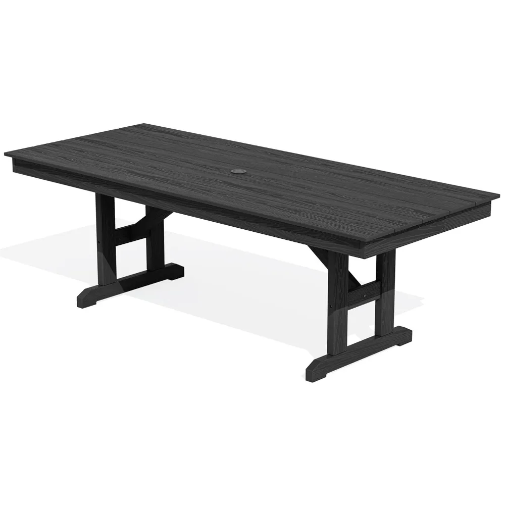 

Outdoor Dining Table, 84" Rectangular Dining Table for 6-10 Person, All Weather HDPE Outdoor Furniture, Customized
