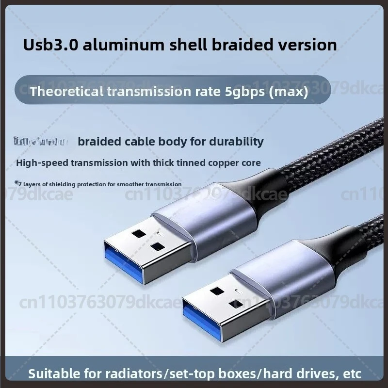 For UGREEN USB 3.0 Male to Male Data Cable Dual A Port 5Gbps High Speed Transfer for Laptop PC Hard Drive Drawing Tablet
