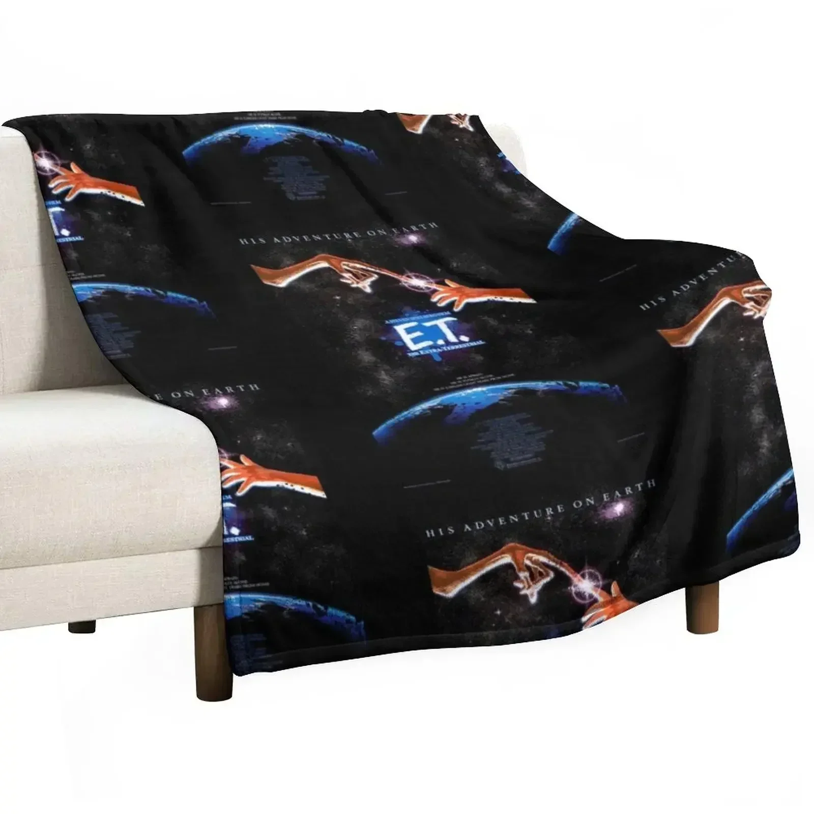 E.T. POSTER Throw Blanket Cute Decorative Throw Luxury Brand Flannel Fabric Blankets