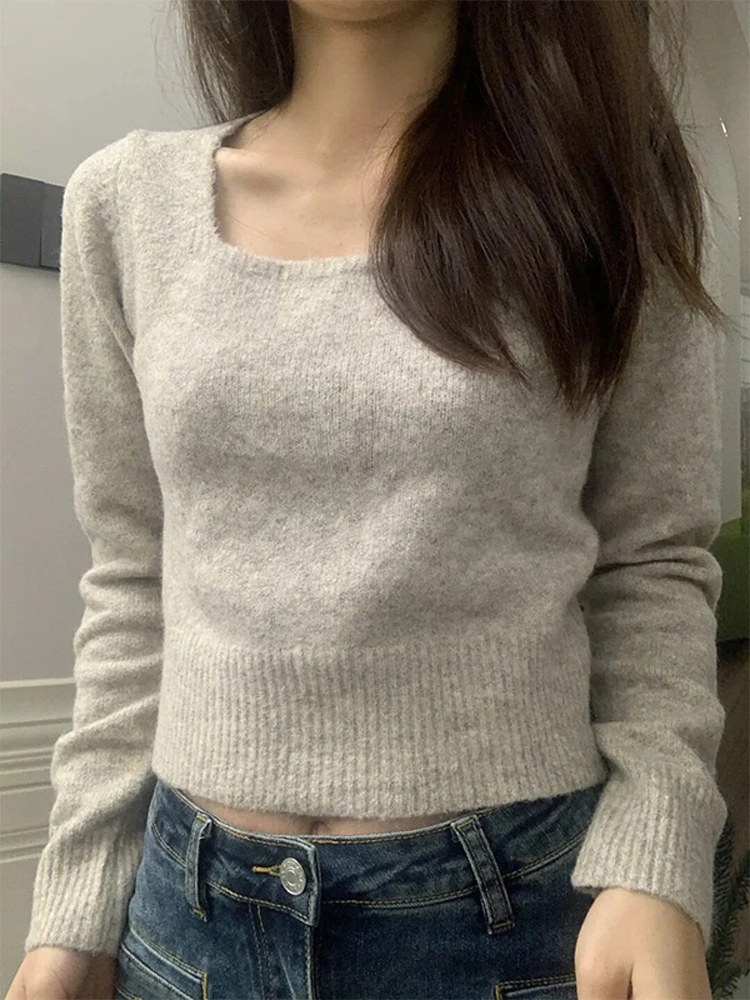 لينة مريحة الأمريكية الرجعية ساحة طوق ort محبوك سترة المرأة عادية تنوعا ربيع الخريف قاعدة طبقة التخسيس الأعلى #3