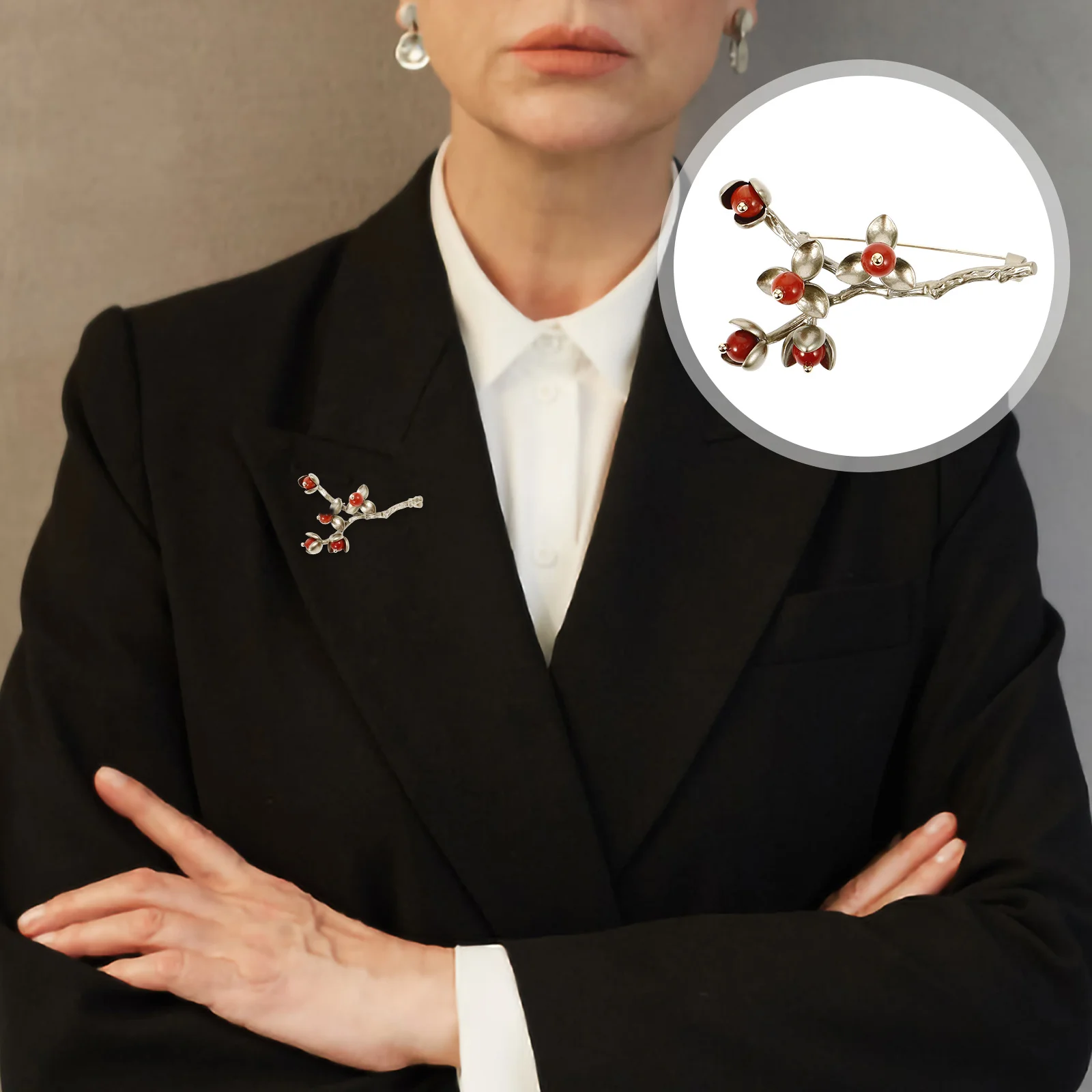 

Red Berry Brooch Pin Cute Sweater Clip for Women Cardigan Shawl Scarf Clips Clothing Accessories Lovely Gift Enamel Lapel Badge