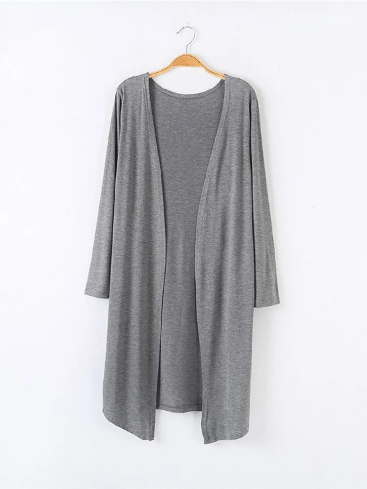 Solid Color Long Sleeve Loose Open Front Cardigan for Classical Dance Performance or Rehearsal Cover-Up