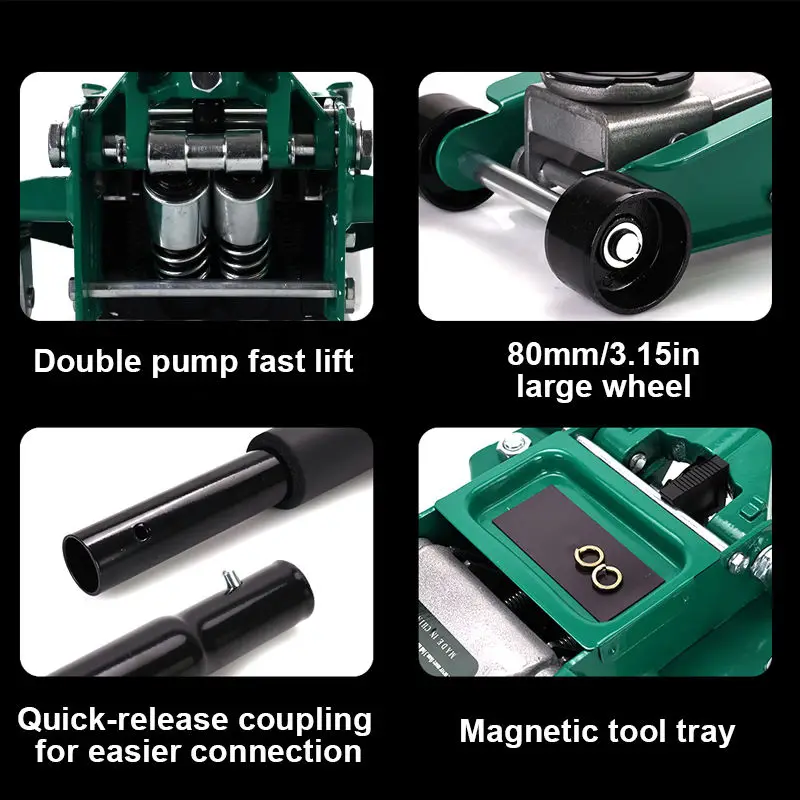 3-Ton Dual Pump Horizontal Hydraulic Pressure Maintenance Vehicle SUV Off-Road Tire Changing Jack