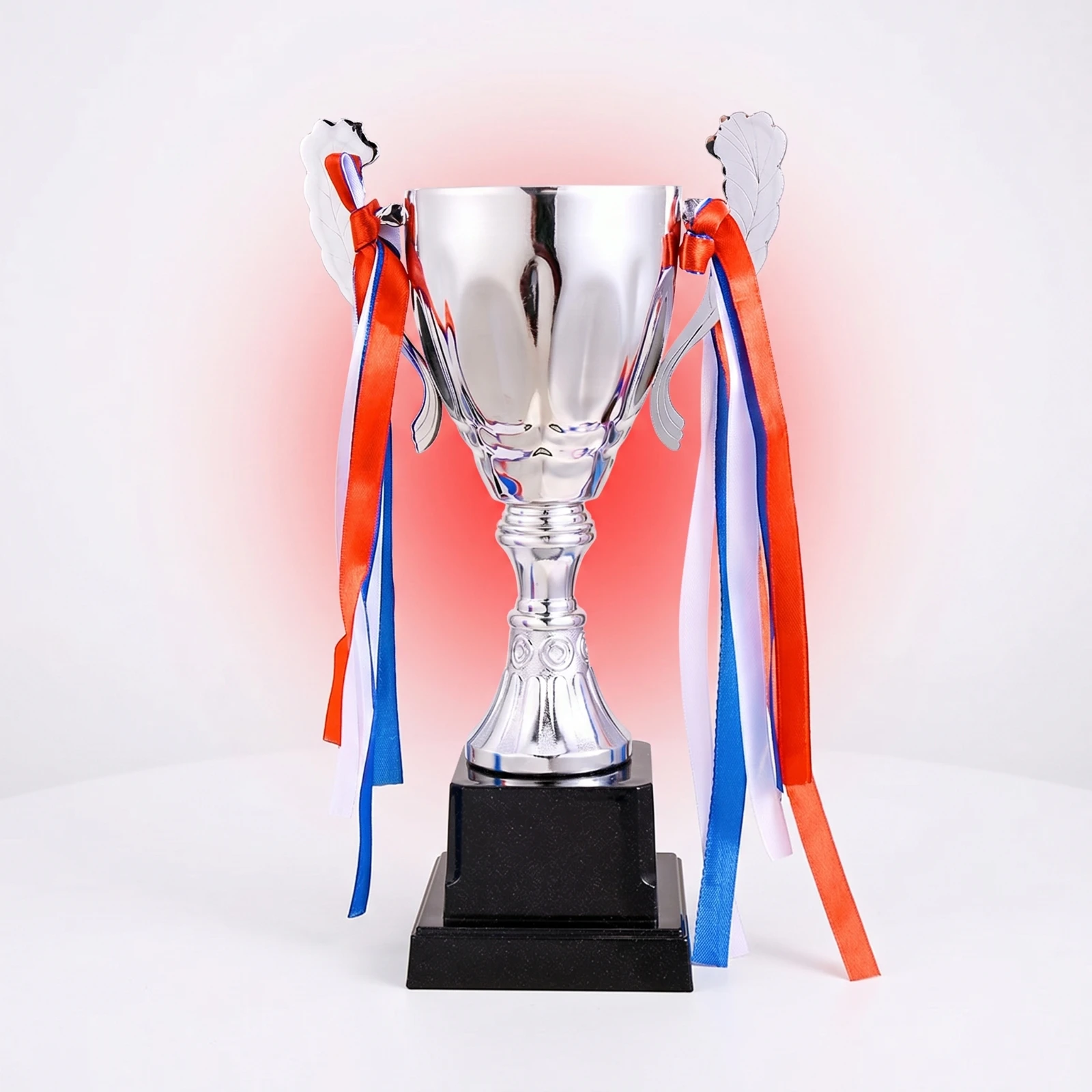 Trophy with Ribbons Metal Cup Trophy Award Cup with Base Decorative Eye-Catching for Athletes, Sports Competitions