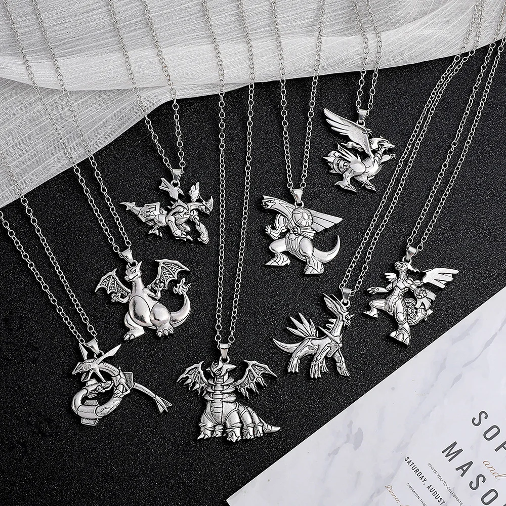 Anime Dinosaur Shaped Necklace Cartoon Monster Metal Pendant Hip-Hop Style Collarbone Chain Fashion Accessory for Men