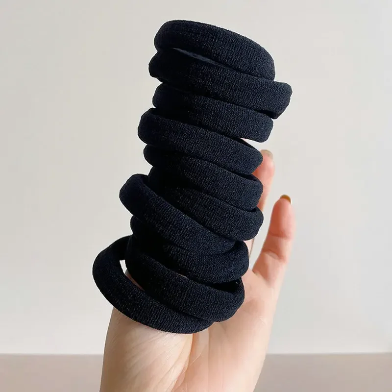 50/200pcs Black Hair Bands Women Girls Cute High Elastic Seamless Hair Ties Children Hair Accessories Ponytail Holder Headband