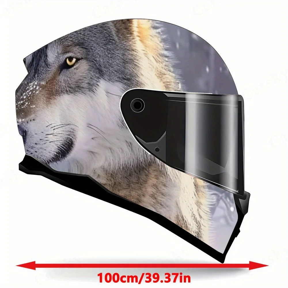Snow Forest Wolf Couple Helmet Sticker - Waterproof and Scratch-resistant PVC, Beautiful Double Wolf Special Effect, Motorcycle