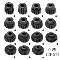 Steel 0.5M 3.175mm 13T 14T 15T 16T 18T 21T 23T 25T 27T Metal Pinion Gear Motor Gear For 1/8 1/10 RC Model Car Motor Accessories