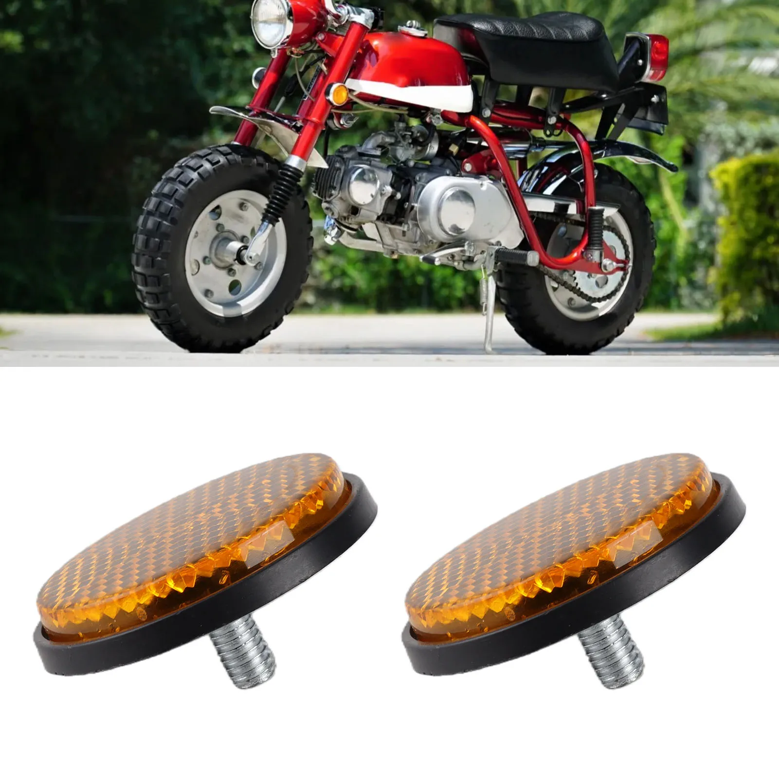 Front Fork Leg Reflectors Secure Installation Front Fork Round Reflector for Motorcycle Replacement for CB100 Super Sport
