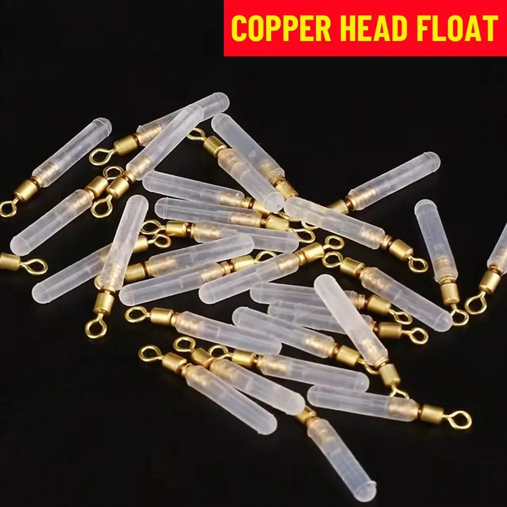 50pcs Anti Knot Silicone Copper Head Float Rest Fishing Float  Fishing Floats Rotation Boia Float Tube Fishing Accesoires