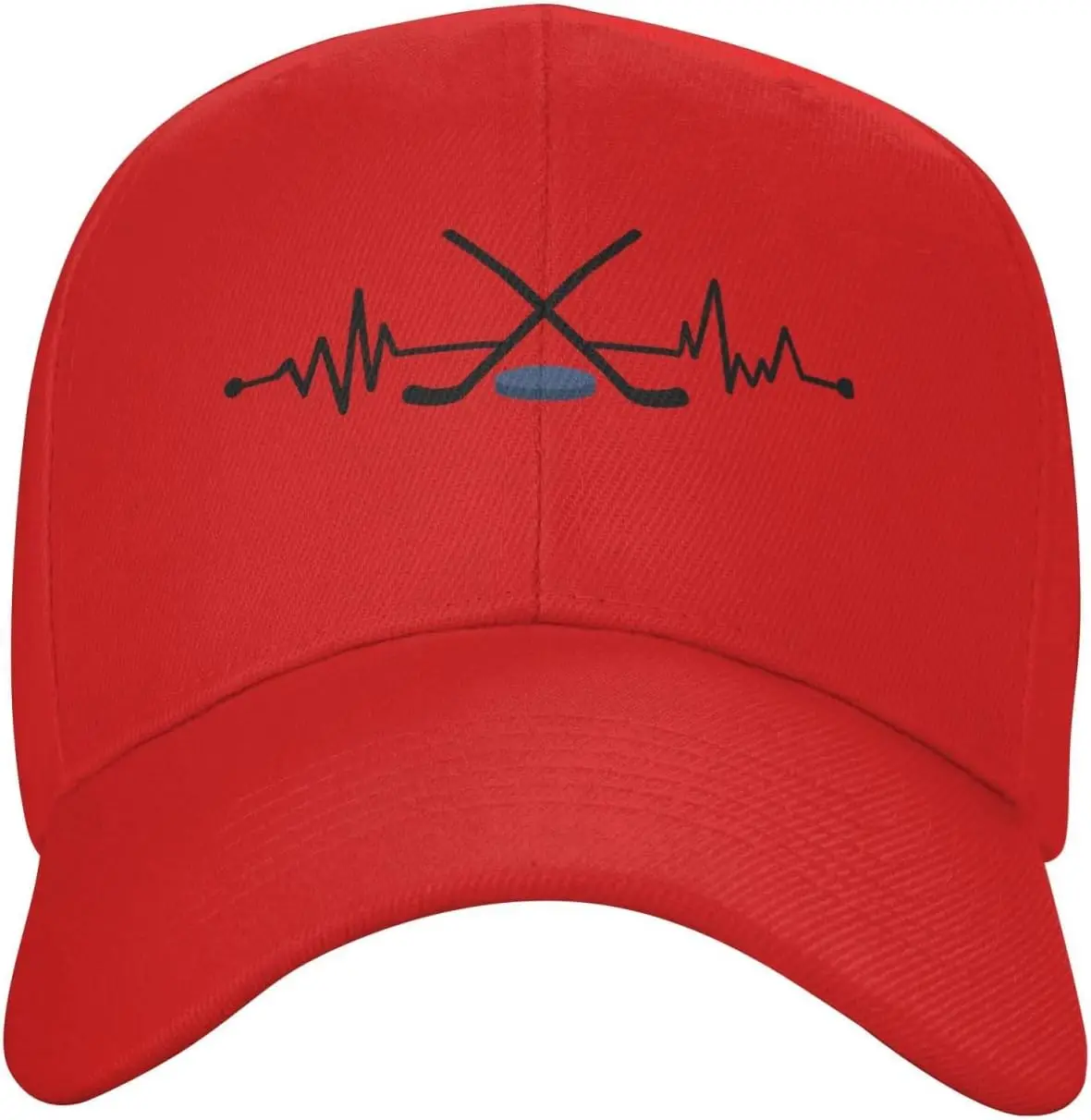 

Хоккейная бейсболка Heartbeat ЭКГ со скрещенными палочками, бейсболка из полиэстера, повседневная уличная шляпа унисекс для взрослых