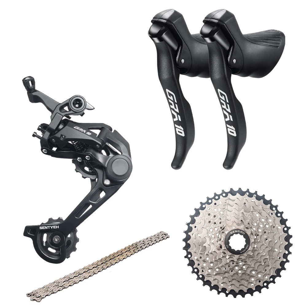 Sensah gra 1x10 Geschwindigkeit, 10 s Straßen gruppe, r/l Schalthebel Schaltkreise, Schotter-Fahrrad-Kreuz – Detail 2
