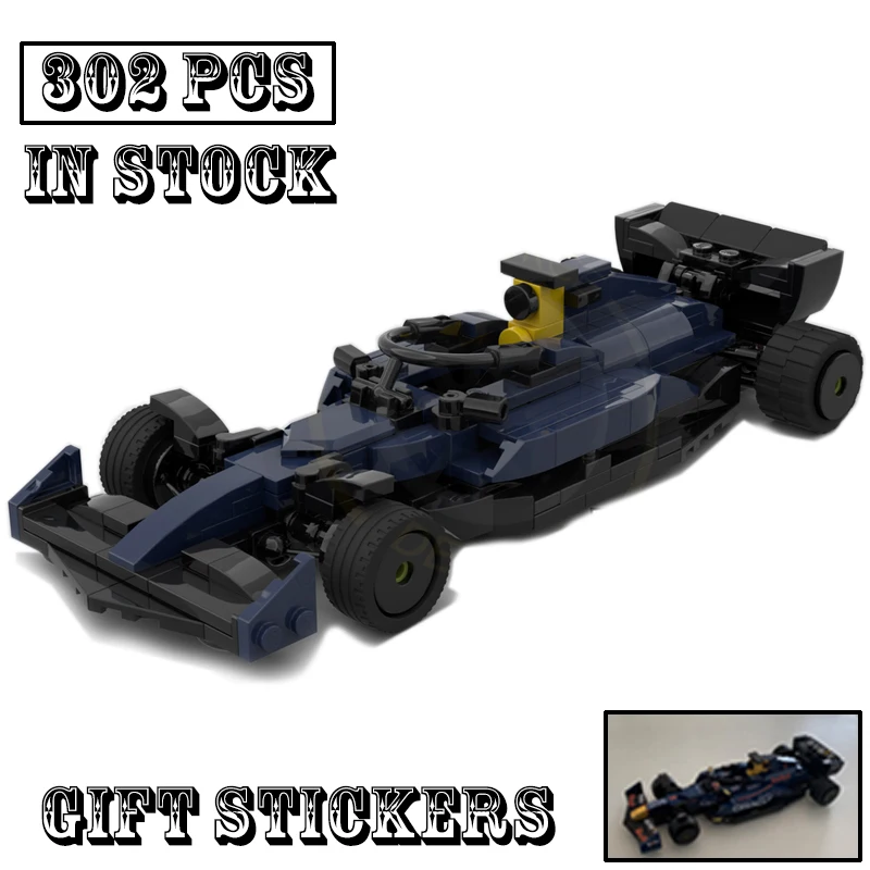 

Новый Testarossa MOC- 141349 F1 RB19 Team Stake Formula 1, модель гоночного автомобиля, комплект для строительства, блокирующие кирпичи, детские игрушки, подарки на день рождения