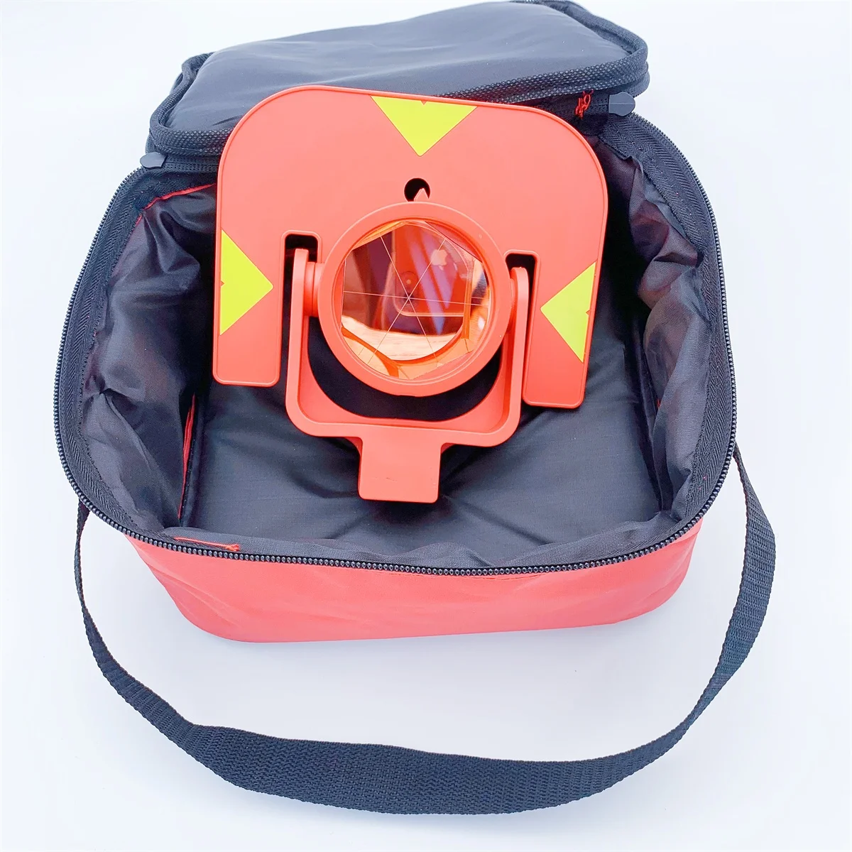 Brang neue GPR111 rote Farbe Einzelprisma, geeignet für Leica Totalstation, kupferbeschichtet, Einzelprisma, inklusive Prismenbeutel