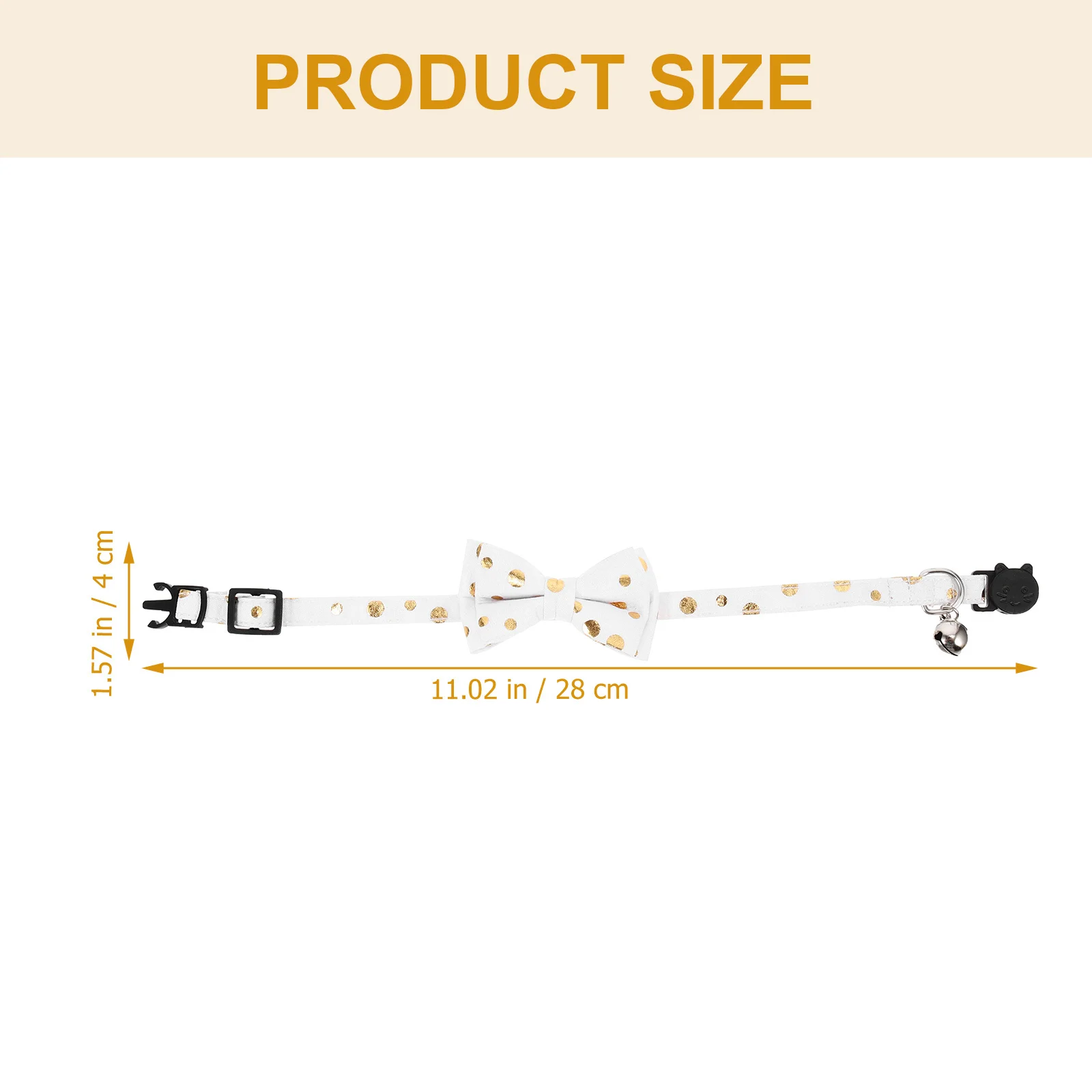 

Bowknot Cat Collar Detachable Bell Adjustable Decorative Skin-Friendly Pet Ornament Party Collar Polka Comfortable
