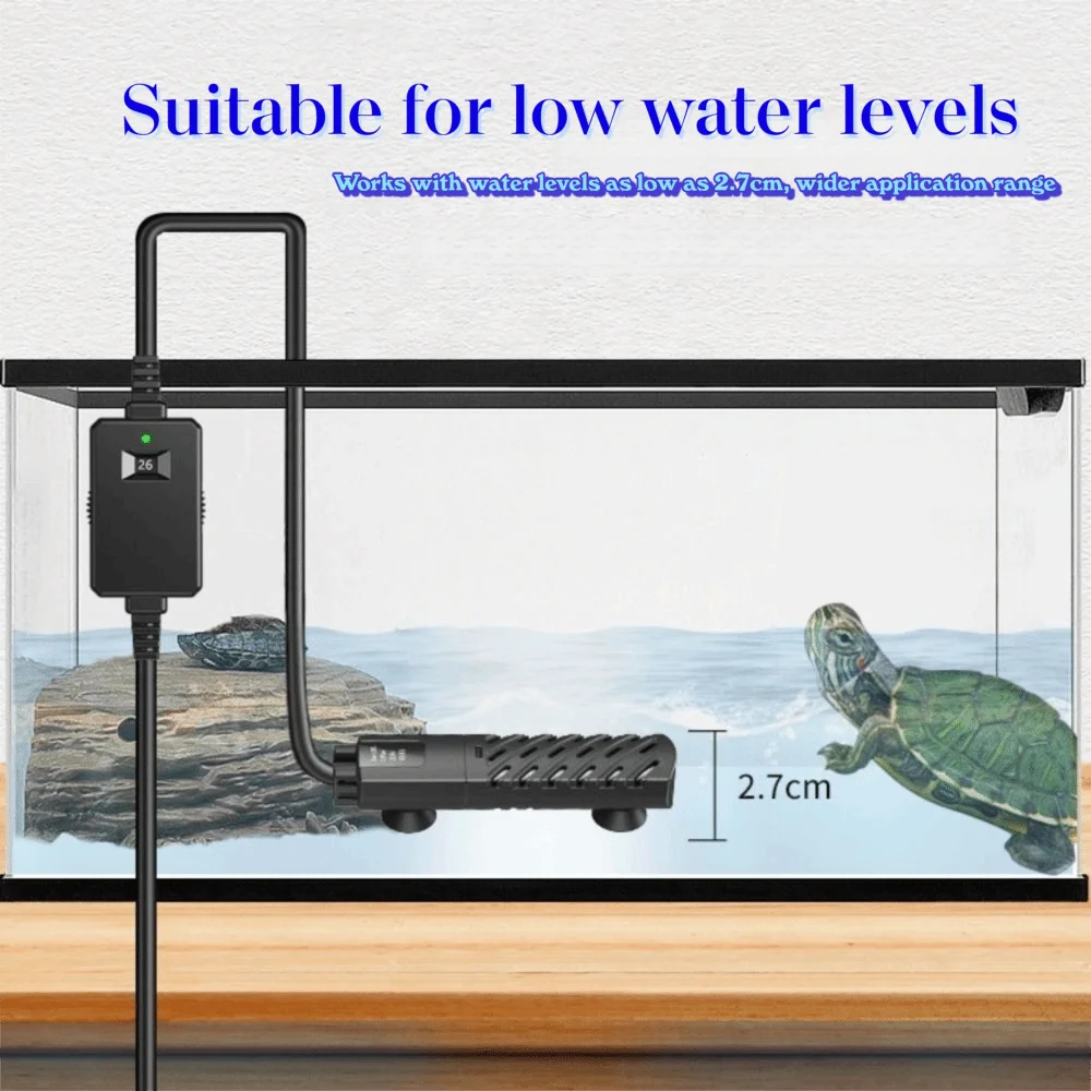 

Quartz Glass Aquarium Submersible Heater Adjustable 30w-100w Turtle Tank Heater Low Water Level Constant Temperature Control