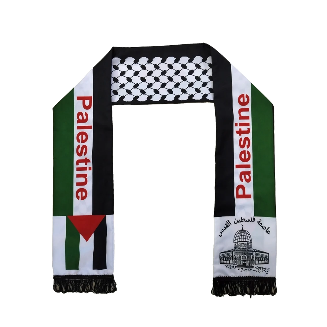 Bufanda Estampada Bandera Palestina, Bufanda Día Nacional, 14x135cm