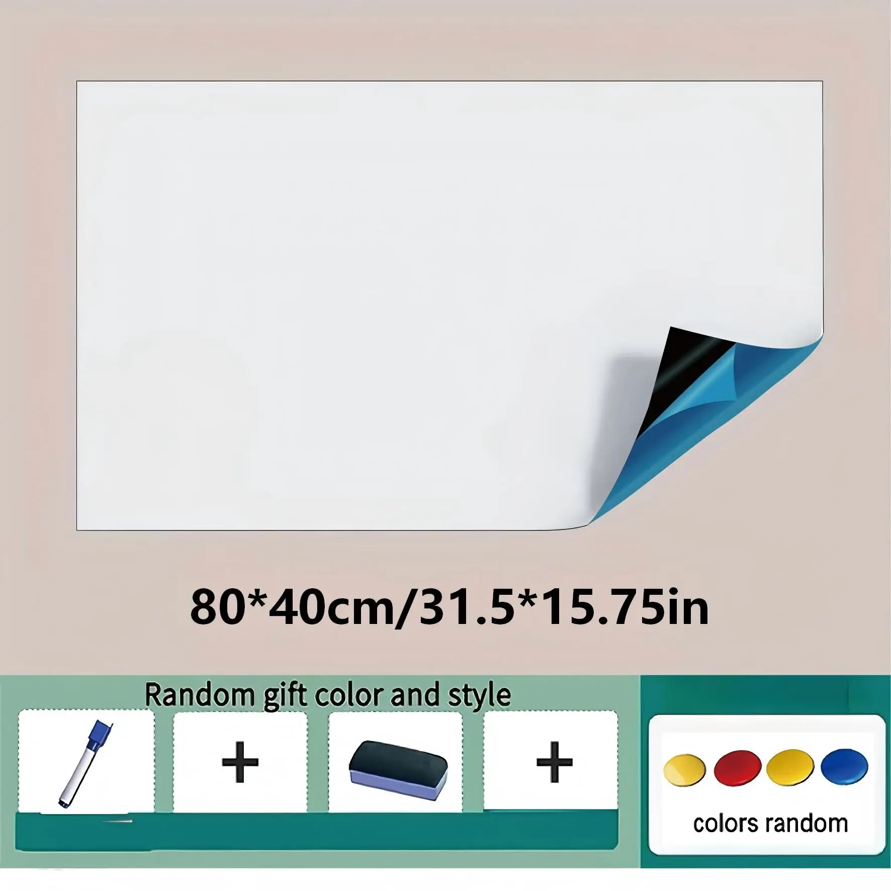 Wissenbare magnetische whiteboard sticker, zelfklevende wand whiteboard, geschikt voor het schooljaar, gebruik in klaslokalen en kantoren