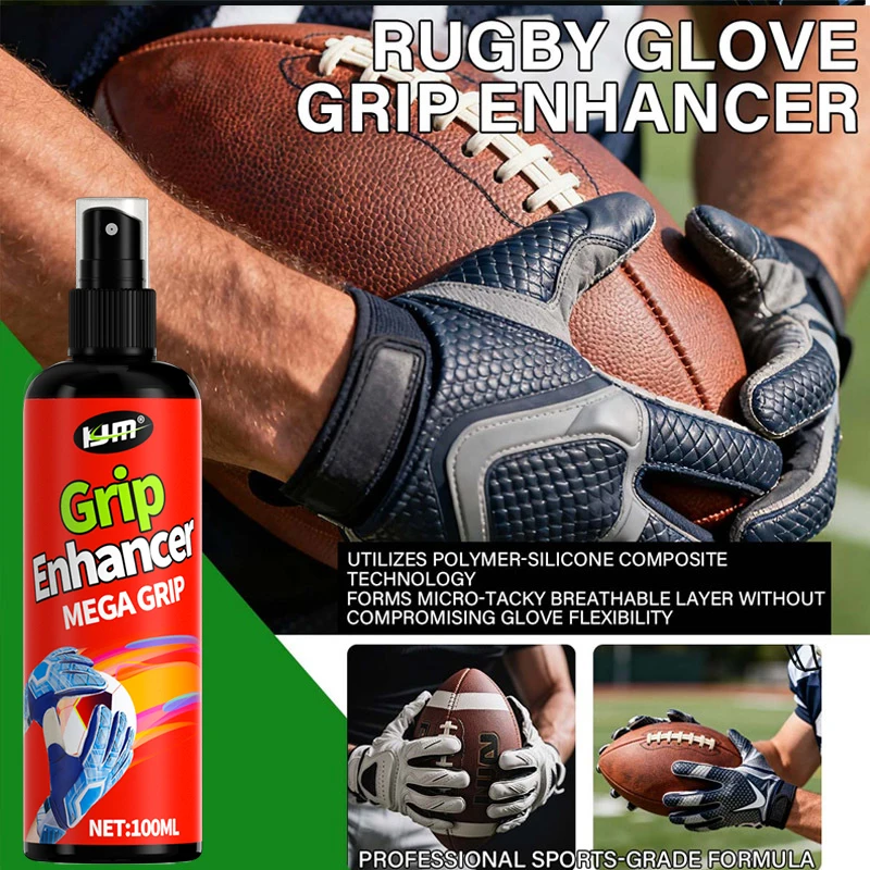 100Ml Pro Grade Football Glove Grip Enhancer, Mega Grip Tackifier For Rugby Receiver Gloves, Rainproof All Weather