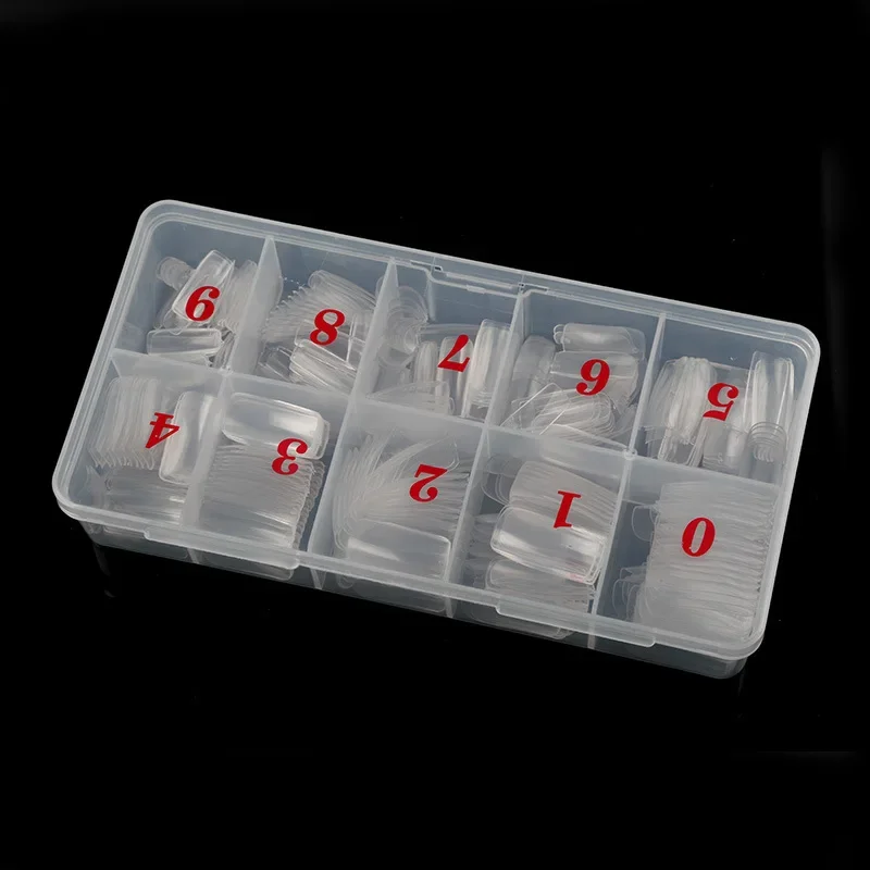 500 pçs dicas de unhas acrílicas transparente artificial meia capa francesa capa completa manicure unhas falsas caixa conjunto para diy arte do prego
