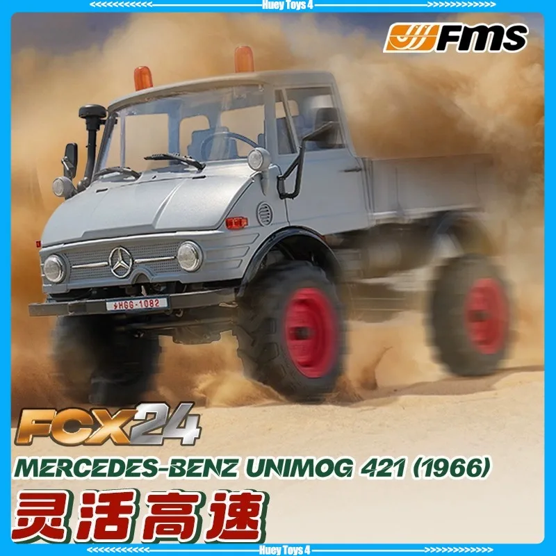 Fms 1/24 unimog fcx24 veículo de controle remoto modelo de simulação elétrica tração nas quatro rodas veículo de escalada off-road brinquedo adulto