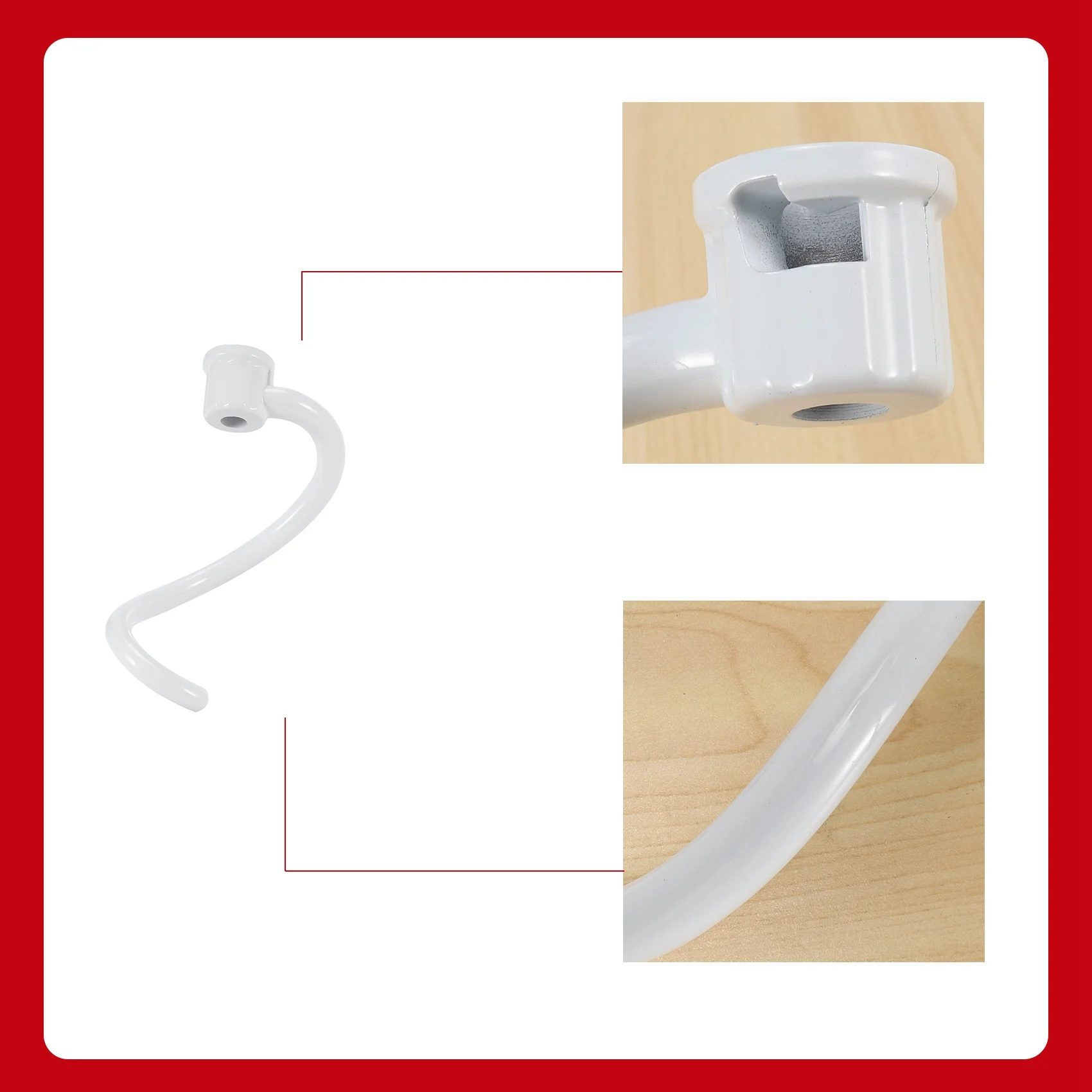 X11A Spiral Dough Hook Replacement for Kitchen Aid Mixer - Coated Dough Hook for K5SS K5A KSM5 KS55 Pro 600 Beater Attachment