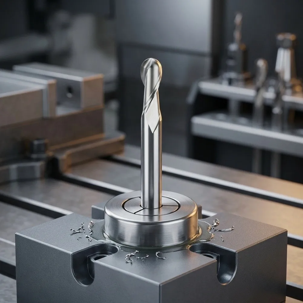 1pc HSS Ball Nose End Mill R4 Radius Straight Shank for External Corner Profiling and Curved Machining Operations