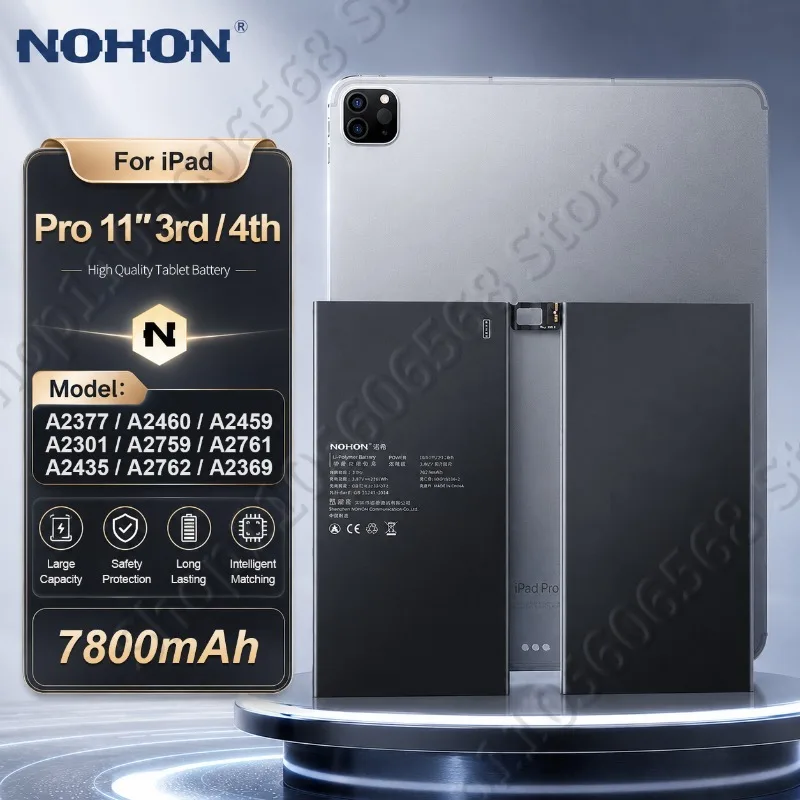 NOHON Battery for APPLE iPad Pro 11 Inch 3rd / 4th Gen 2021 2022 Replacement Tablet Batteries A2301 A2369 A2377 A2435 A2459