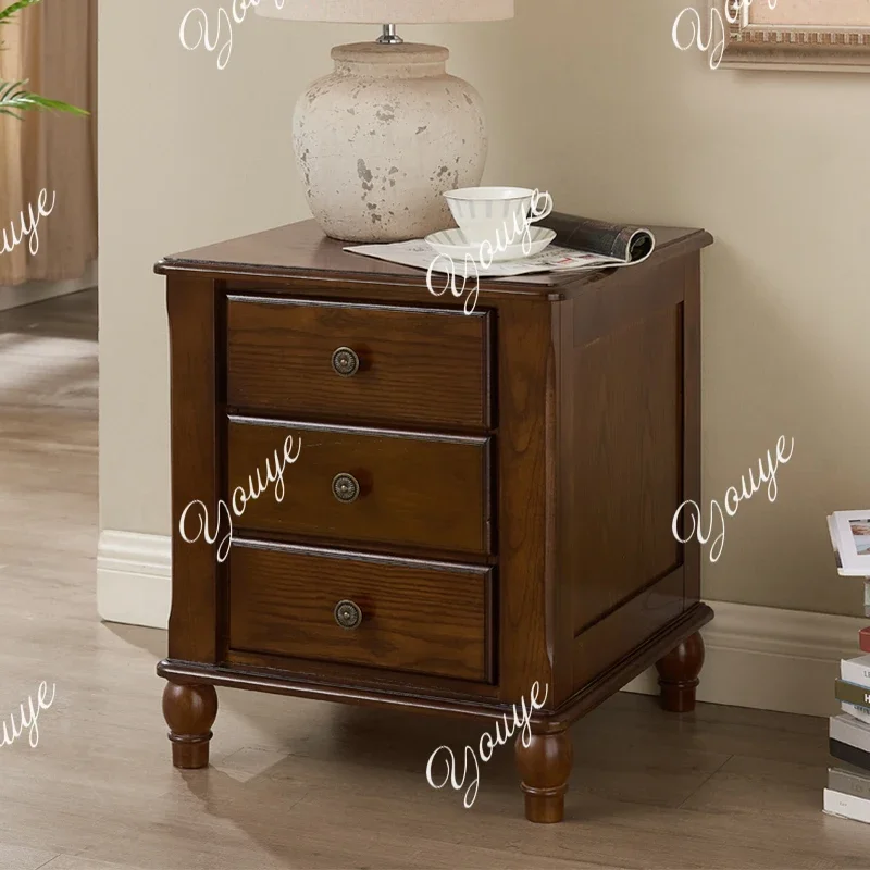 

MS 63, прикроватная тумбочка из цельного дерева, шкафчик для спальни в американском стиле, бытовой небольшой прикроватный шкаф для хранения, небольшой боковой шкаф