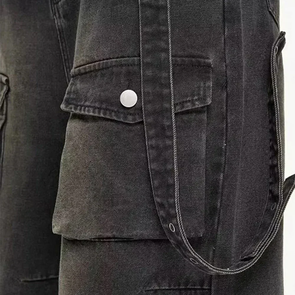 Pantaloni autunnali primaverili pantaloni da uomo Jeans Cargo larghi da vacanza pantaloni larghi moda Casual da uomo multicolori tinta unita