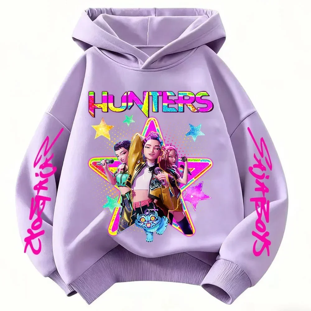 Hunters Huntrix KPop Demon Hoodie Kids Hooded Sweatshirt Baby Girls Pullover Hoodies Boys Fashion Outerwear Children's Clothing
