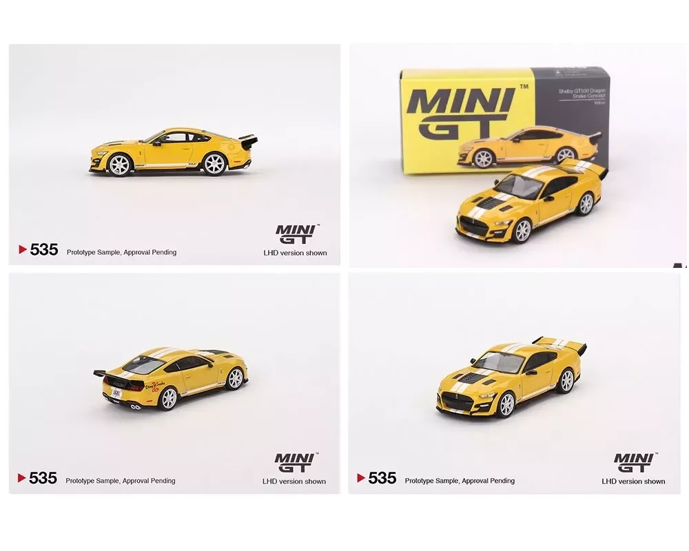 MINI GT 1:64 Shelby GT500 Dragon Snake Concept Modelo de carro fundido em metal # 535 Coleção de carros modelo fundido edição limitada Hobby T