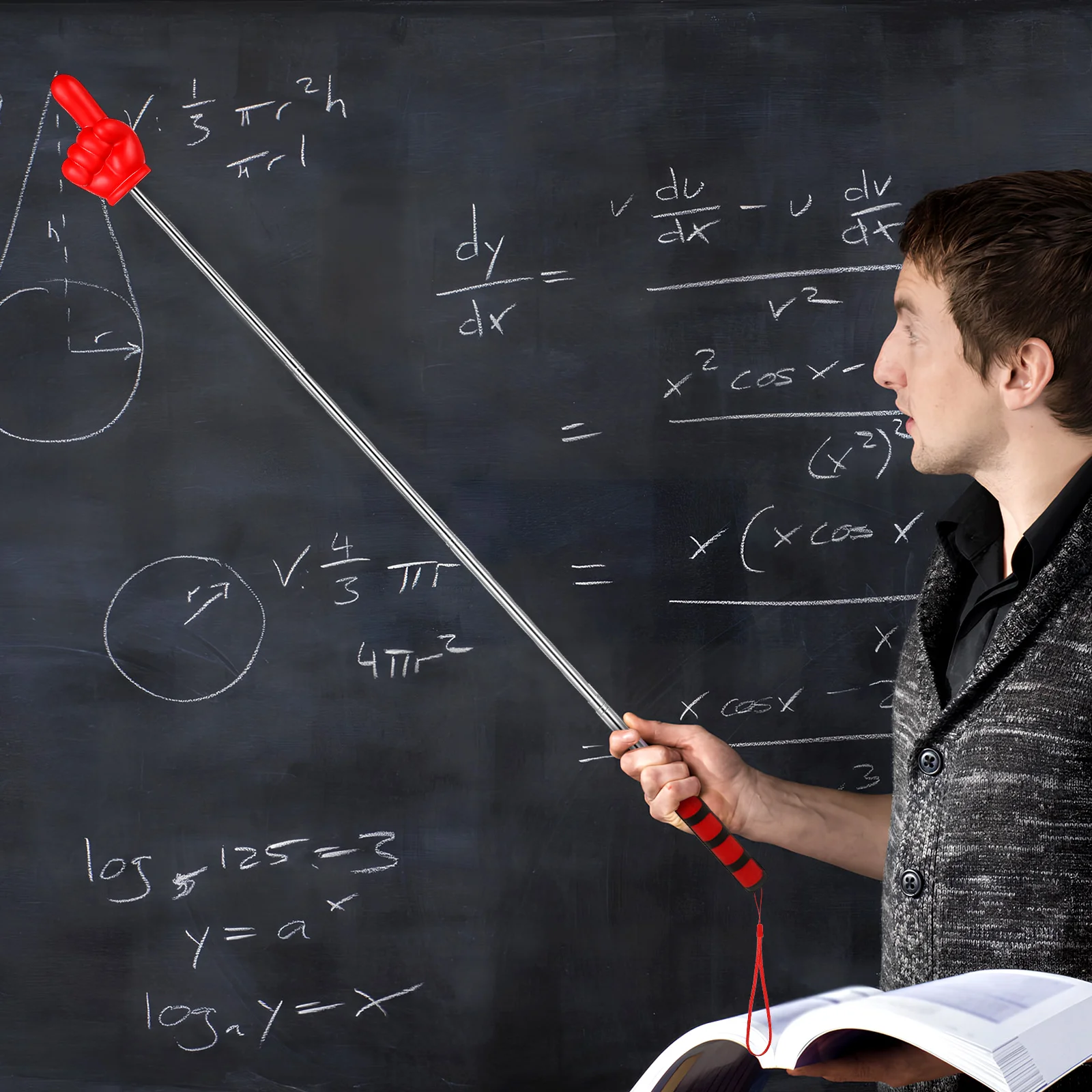 

2pcs Hand Pointer Classroom Stick Extendable Finger Point Stick Presentation Teaching Pointer With Soft Handles