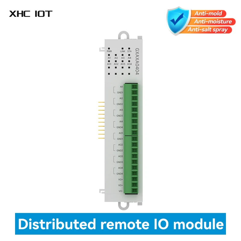 

4AI+4AO Distributed Remote IO Module Expansion Module XHCIOT GXAXA0404 Analog Switch Acquisition RJ45 RS485 Modbus TCP/RTU