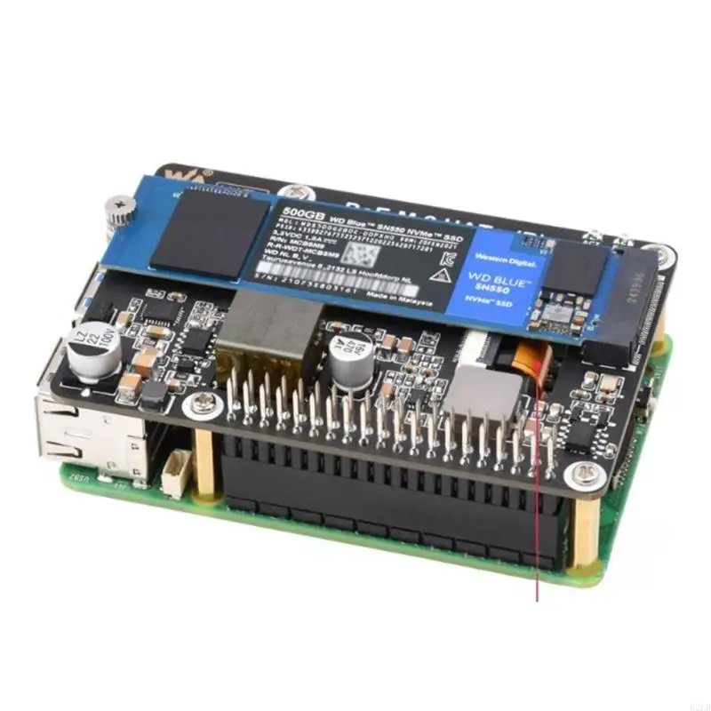 R2LB PCIE M.2 Bộ điều hợp sức mạnh đối với Ethernet cho ban phát triển hỗ trợ NVME SSD