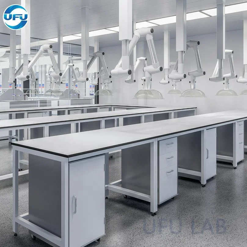 UFU Lab Supplies Full Steel Lab Furniture Factory Supply Chemistry Work Station with Movable Cabinet