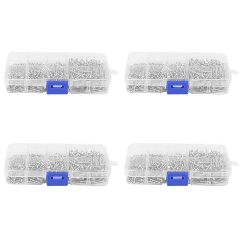 

ABVT-3200Pcs Stainless Steel Self Tapping Screw Assortment Kit Lock Nut Wood Thread Nail Screw Sets M2