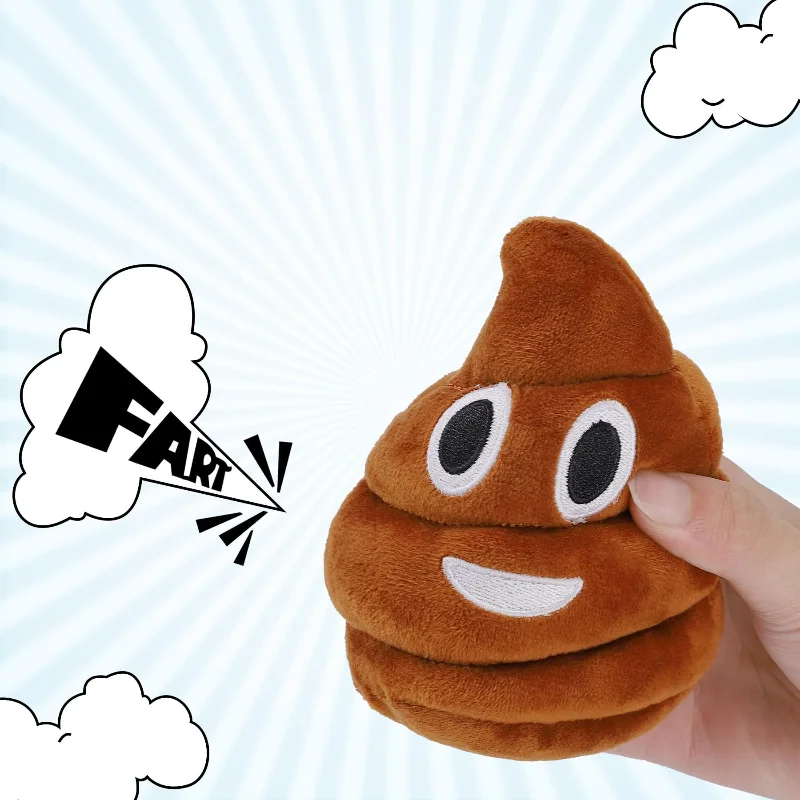 Fake Poop Dog Toy, Funny Talking Poop Stuffed Plush Toy, Makes Fart Sounds,Funny Face Expression Poop Doll Novelty Small Gift