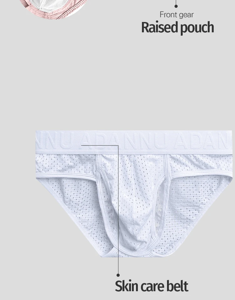 Calzoncillos de Verano y Primavera para Hombre, Diseño con Bolsillo Separado, Malla Transpirable, Ropa Interior Deportiva Delgada y Fresca para Hombre