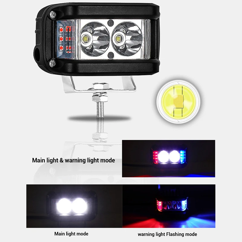 Motorcycle Headlights 4 inch 38W High Brightness Exterior Waterproof Durable LED Headlights Driving Motorbike LED