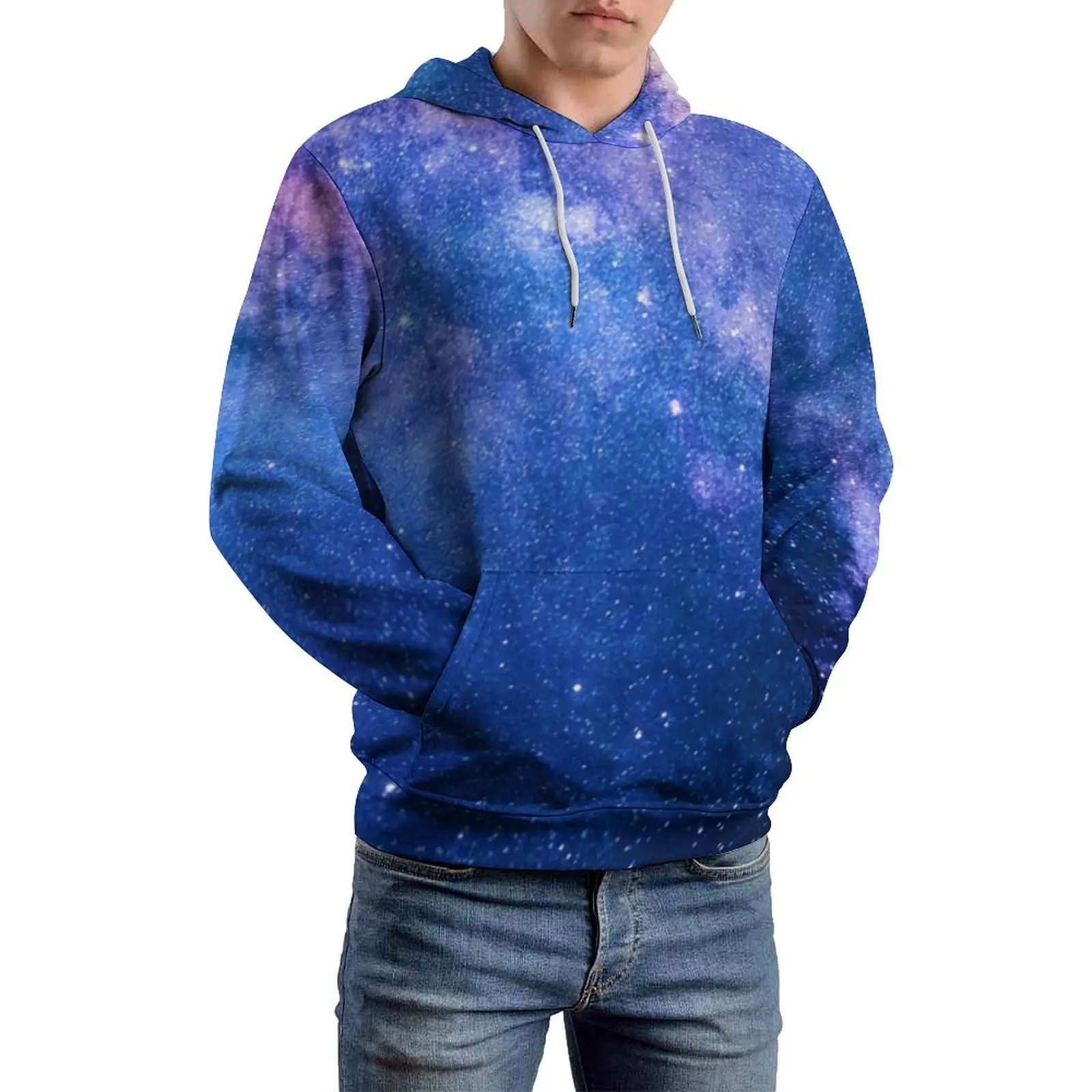 

Starry Space Print Casual Hoodies Long Sleeve Starry Space Print Elegant Hoodie Winter Street Fashion Pattern Oversized Clothing