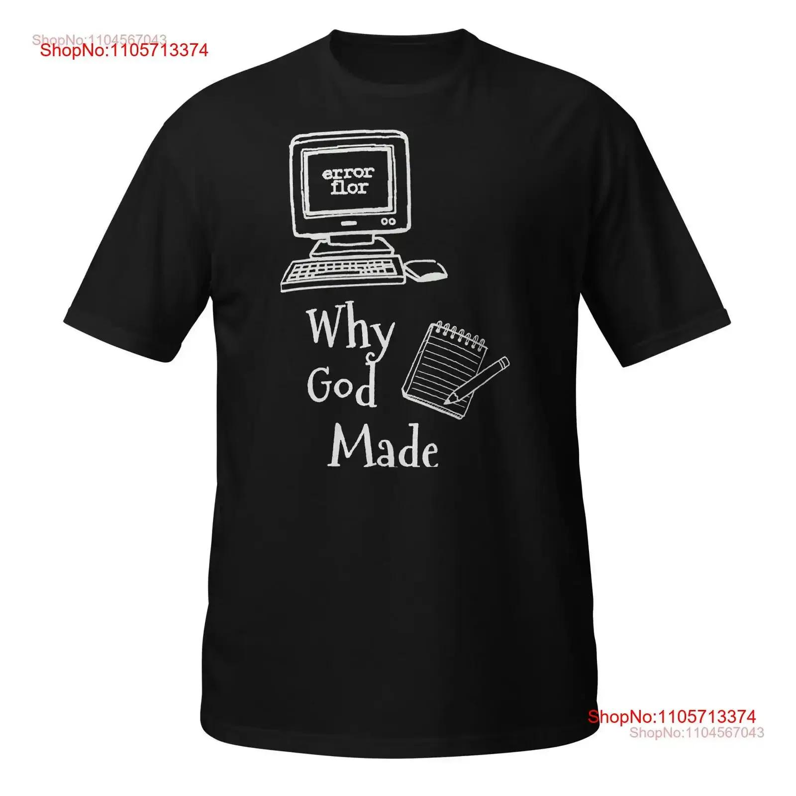 Computer Error T Shirt Why God Made Pencils Funny vintage Washed Stylish Versatile Casual Comfortable Slightly Breathable