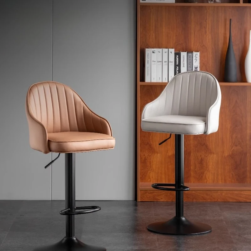 ‌ Tabouret de Bar scandinave, chaise de comptoir pivotante et réglable en hauteur, tabouret d'îlot de cuisine en cuir, sièges modernes pour maison et café