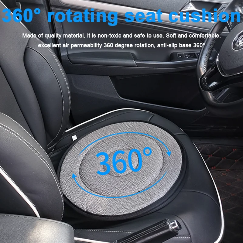 Multifuncional 360 °   Cojín giratorio para coche, cojín de asiento auxiliar de espuma viscoelástica para mujeres embarazadas, ancianos, niños, Universal
