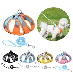 Pet Harness and Leash Set for Small Dogs Reflective Puppy Harness Anti Escape Meash Cat Chest Strap Dog Walking Supplies