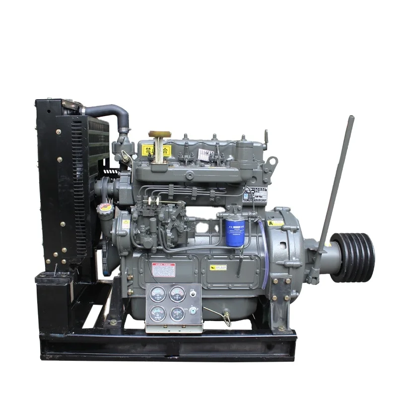 Stationary mechanical engine diesel with clutch and pulley for agricultural irrigation and cement trucks