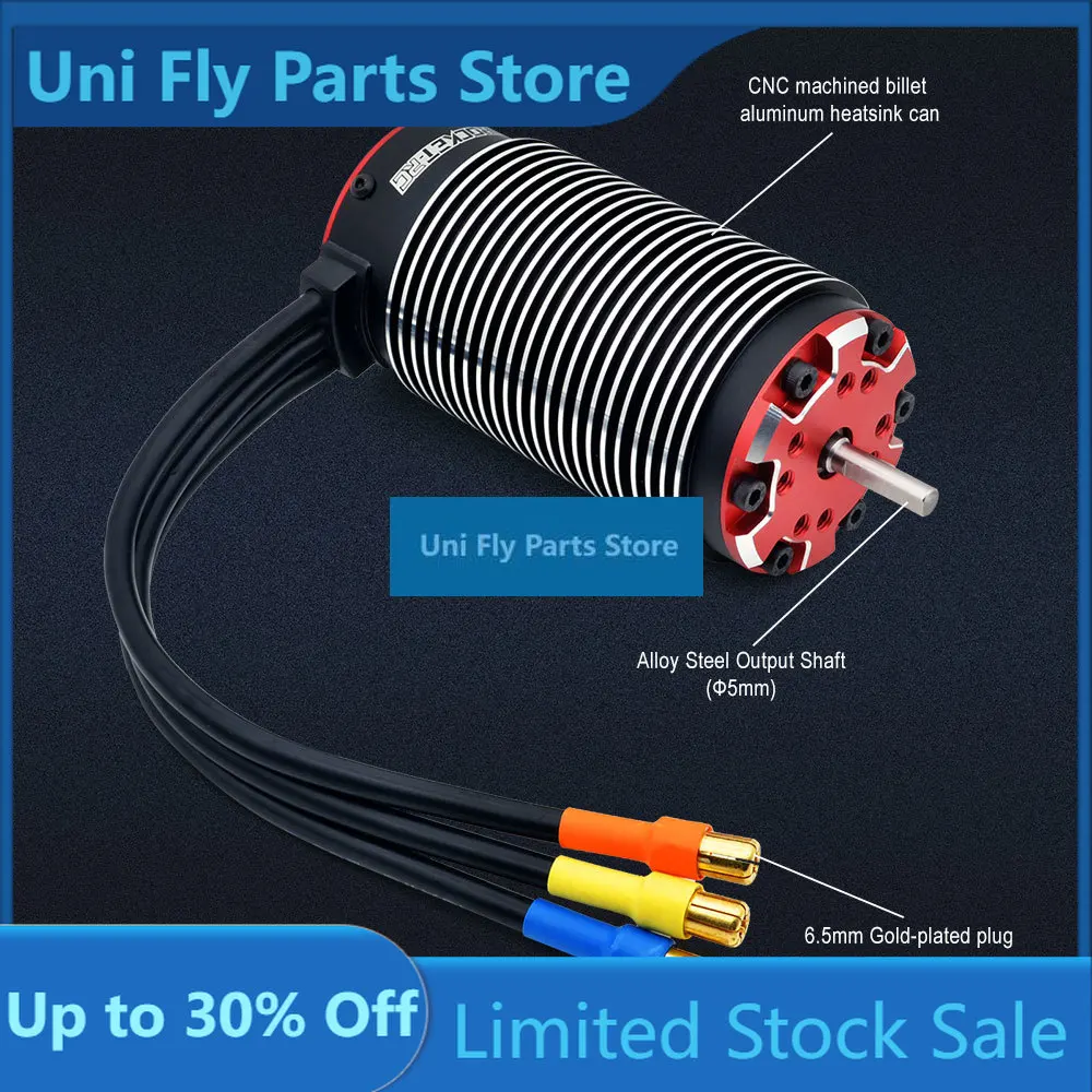 UniFlySurpass Hobby Supersonic V2 4998 1500KV 2050KV Brushless Motor 4-poles 5mm Shaft 6.5mm Plug For 1/5 1/6 X-MAXX RC Monster