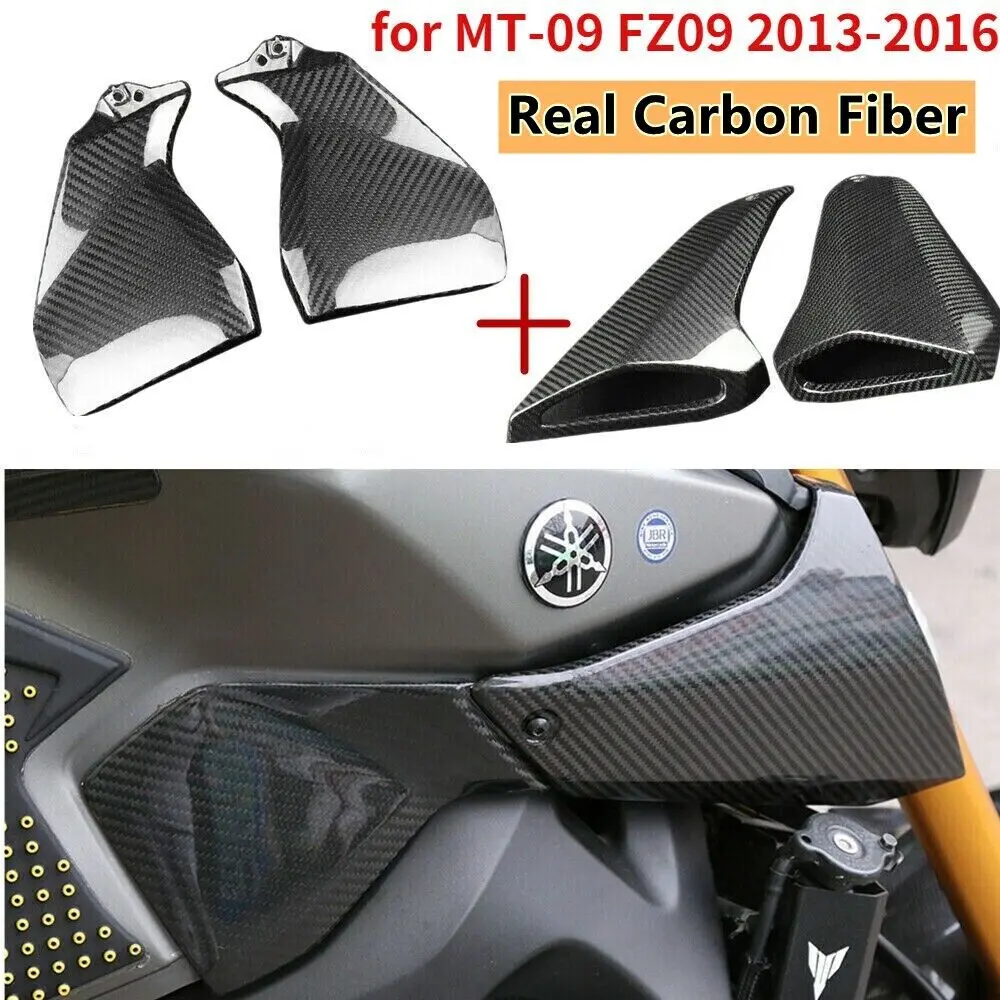 

MT-09 Motorcycle Carbon Fiber Air Intake Cover Tank Side Panels Guard Fairing Kits For YAMAHA MT09 FZ09 MT FZ 09 2013-2020 2018